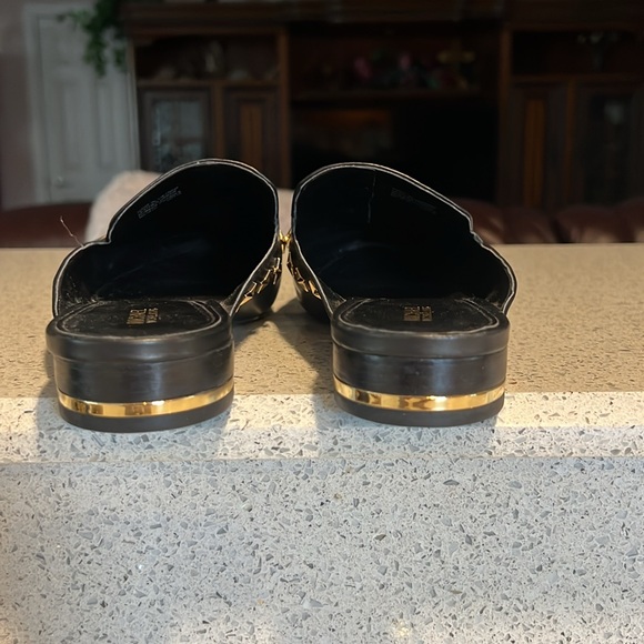 Michael Kors Natasha Black Leather Star Studded Slides Size-8 - Picture 6 of 8